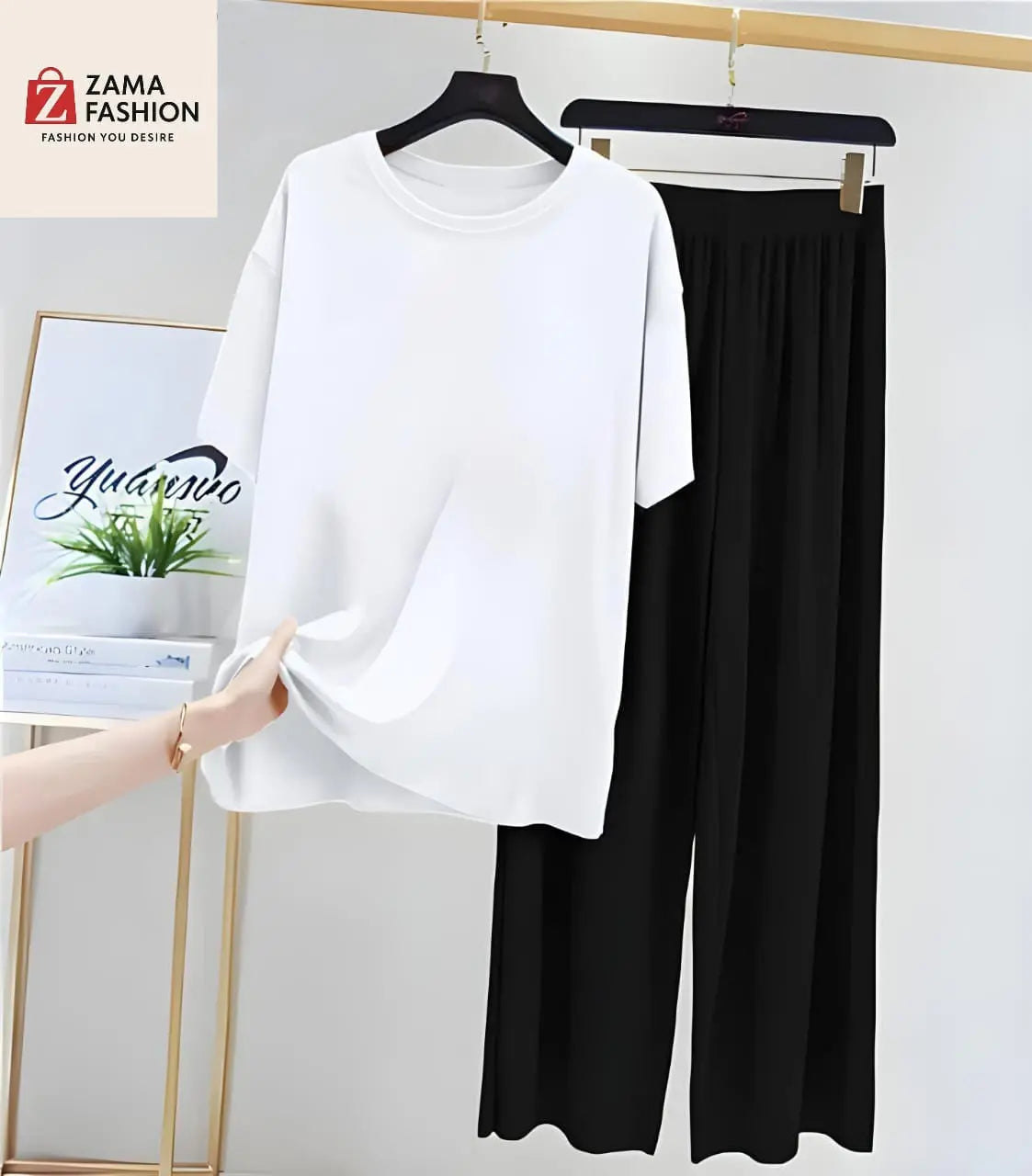 White Black Loungewear - Zama Fashion