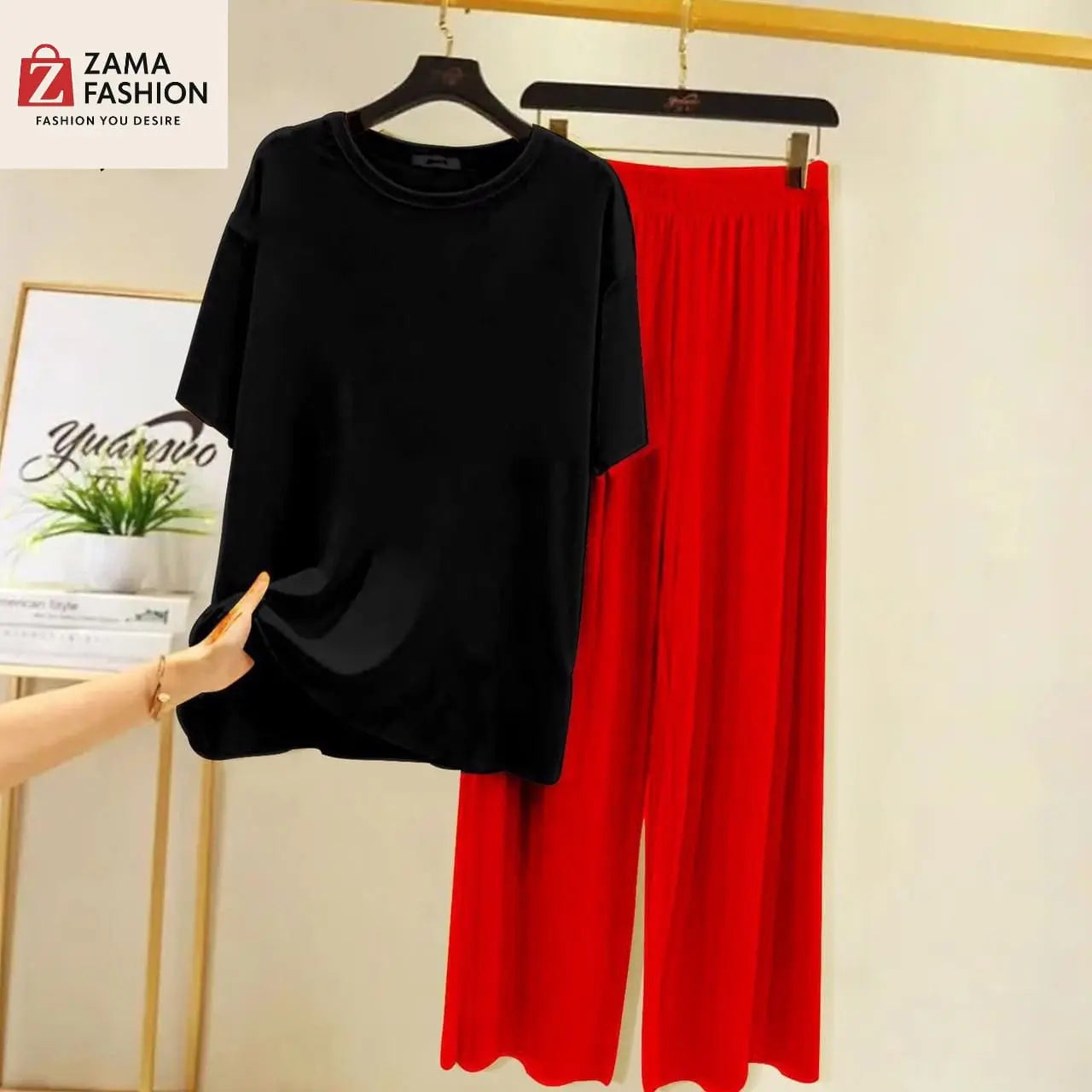 Black Red Loungewear - Zama Fashion