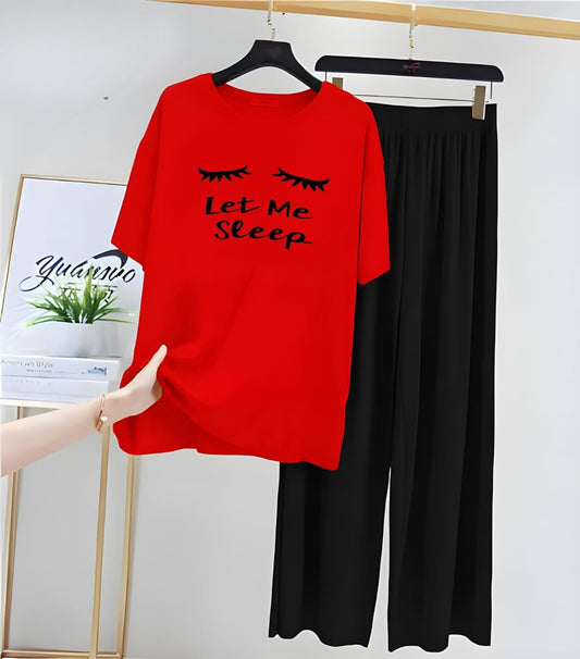 Red Black Loungewear Zama Fashion