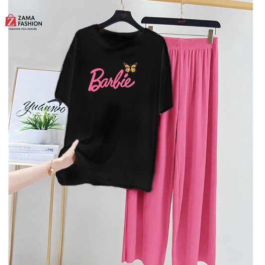 Barbie Black Pink Loungewear Zama Fashion