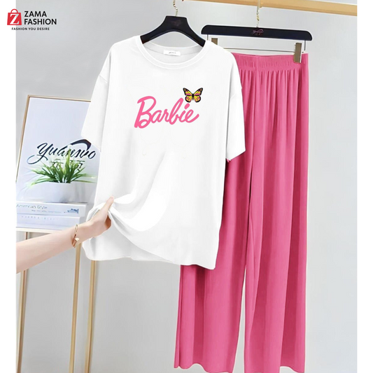 Barbie White Pink Loungewear Zama Fashion