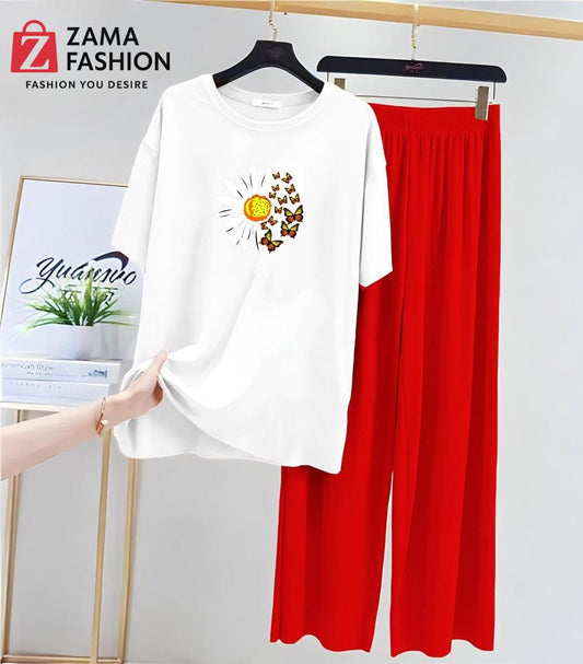 Sunflower White Red Loungewear - Zama Fashion