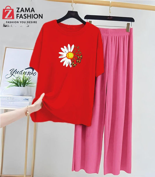 Sunflower Red Pink Loungewear - Zama Fashion