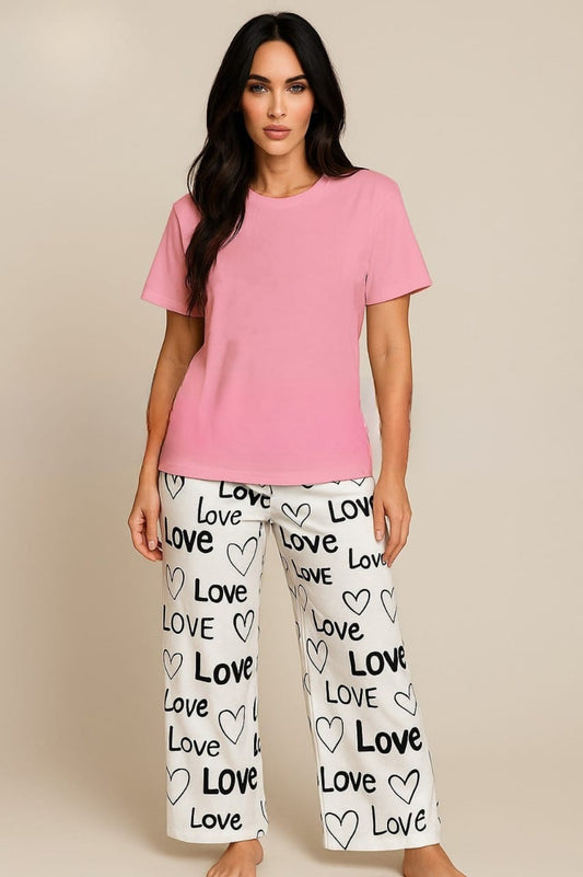 Pink White Loungewear - Zama Fashion