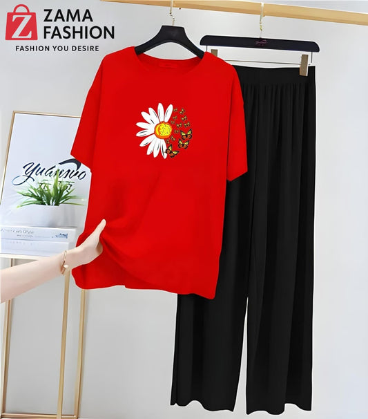 Sunflower Red Black Loungewear - Zama Fashion